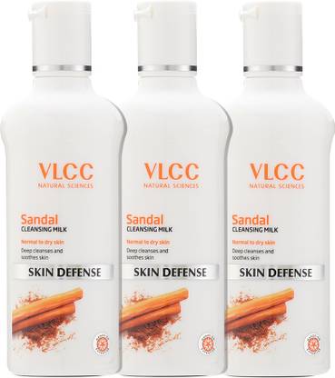 VLCC Sandal Cleansing Milk - Deep Cleanses,Soothes Skin & Even Skin Tone (Pack of 3) Face Wash
