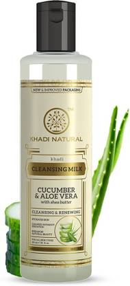 KHADI NATURAL Herbal / Ayurvedic Cucumber and Aloevera Cleansing Milk Cream with Shea/Kokum Butter Face Wash