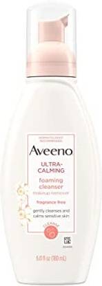 Aveeno Ultra Calming Foaming Cleanser, Fragrance-Free, 6 Ounce Bottle Face Wash