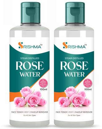 Srishma 100% Pure, Natural Rose Water Face Toner, Makeup Remover, Pore Cleanser Face Wash