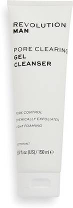 REVOLUTION Man Pore Clearing Gel Cleanser Reduce Pores & Treat Blemishes Give Refresh Skin Face Wash
