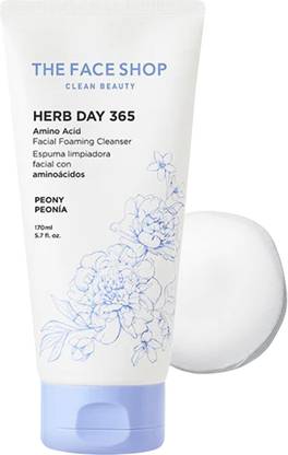 The Face Shop Herb Day 365 Amino Acid Facial Foaming Cleanser Peony Face Wash