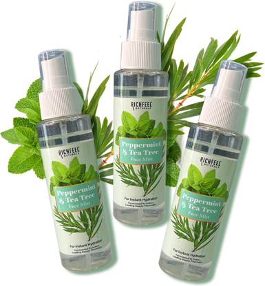 RICHFEEL Peppermint & Tea Tree Face Mist 100 ML Pack of 3 Face Wash
