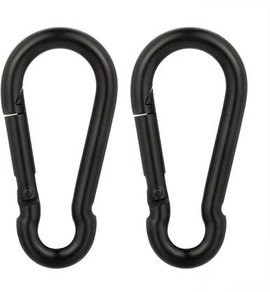 YMD 2 Pc Black Snap Hook Safety Lock Cable Attachment for Weight-Lifting Climbing Pulley
