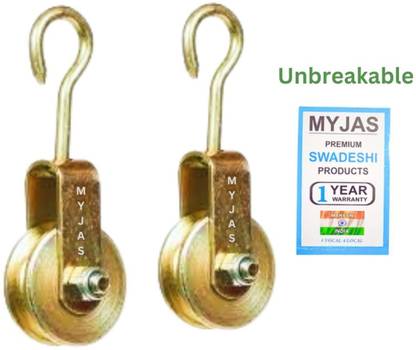 myjas unbreakable Roller Pulley with Hook Lifting Rope, Gym, Exercise , Hanging Climbing Pulley