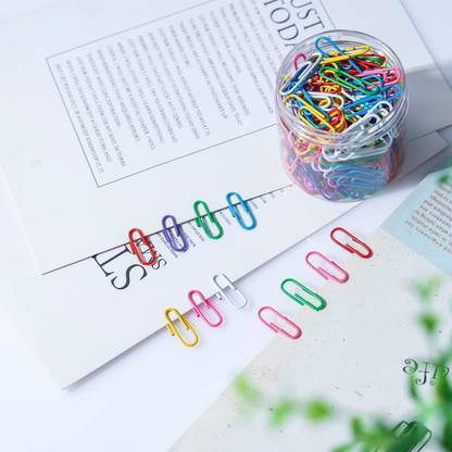 ARETOR Colored Paper Clips, Medium Paper Clip Vinyl Coated Clip for Office & Personal 30 mm Vinyl Paper Clip