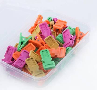 MH Enterprise Heavy Duty (Set of 3 Multi 30 Pcs) Non Slip Multi Purpose Plastic Clothes Hanger Plastic Cloth Clips