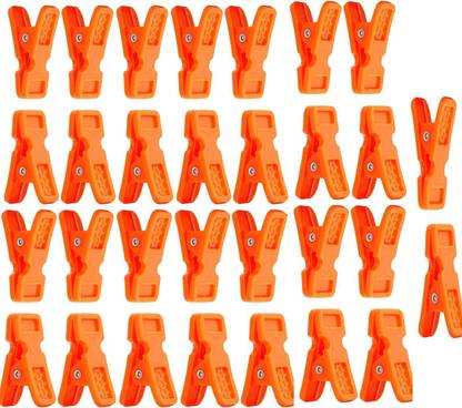 Somapa 30 Pcs Plastic Cloth Hanging Clips Clothes Plastic Cloth Clips