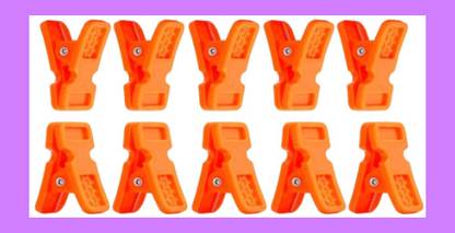 BZILO Pack of 10 Clothes Clip Hanger Hanging Hooks A23 Plastic Cloth Clips