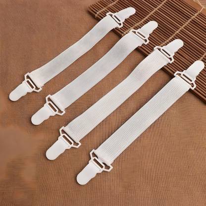 V2H Bed Sheet Fixer Holder Gripper Suspenders Stretchable Adjustable Clips Small Plastic Regular