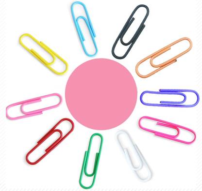 PerDay Color Paper Clip, Paper U Clip Color Clip for for Paper in Office & School Size 30 mm Steel Paper Clip