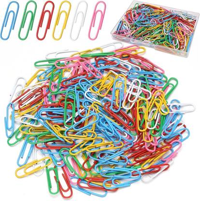 NSSP Colorful Metal Binder Paper Clip Pins School Binding Supplies Memo Bookmark Clip Regular Metal Paper Clip