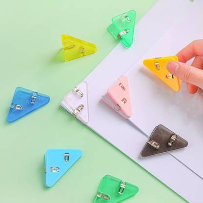 FreshDcart Curling,Triangle Book Page Corner Clips For Office, Students Multifunctional Document Corner Paper Clips Plastic Multifunctional Document Corner Paper Clips