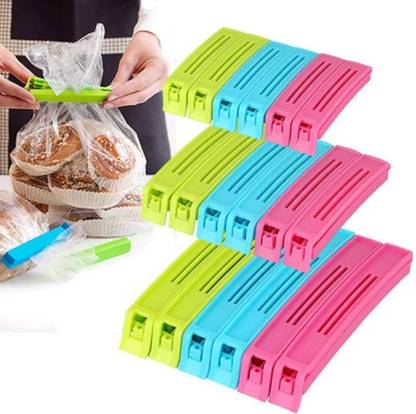 FIMTOWN Food,Snack Pouch Bag Clip Sealer for Keeping Food Fresh for Home Kitchen 10.16 cm , 7.62 cm , 6 cm Plastic Plastic Camping Snack Air Tight Sealing Bag Clips |Packet Vacuum Sealers Clip
