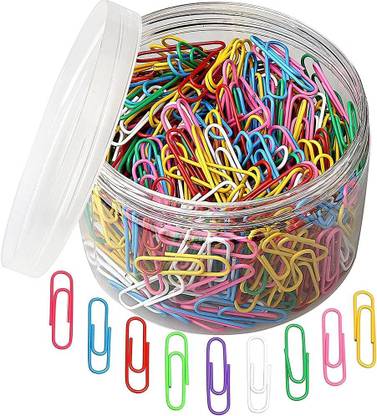 PerDay 100 Pcs Colored Paper Clips Paper Clips Durable and Rustproof Coated Large 30 mm Vinyl Paper Clip