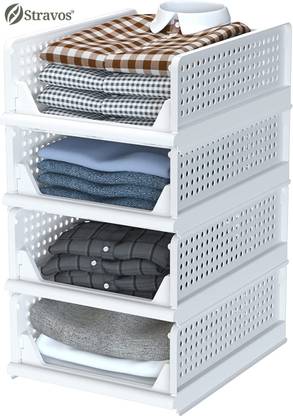 Stravos Wardrobe Organiser for Clothes - Storage Organiser, Cupboard Organizer Drawer Divider