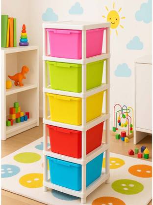 MAXTID 5 component Multicolor Modular Drawer Organizer for Office, school Drawer Divider