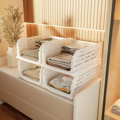 STEFFAN 4 Pieces Clothes Organizer for Wardrobe Cupboard Organizer for Clothes Drawer Divider