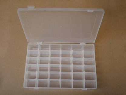 RUSHIL WERE 36 Grid Transparent Plastic Box with Adjustable Partitions for Jewelry Closet Divider