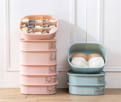 Upkaranwale plastic compartment underwear storage box bra, panties and socks finishing storage box plastic underwear storage box (PACK OF ONE) Drawer Divider