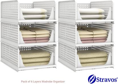 Stravos Wardrobe Organiser for Clothes_Storage Organiser, Cupboard Organizer Drawer Divider