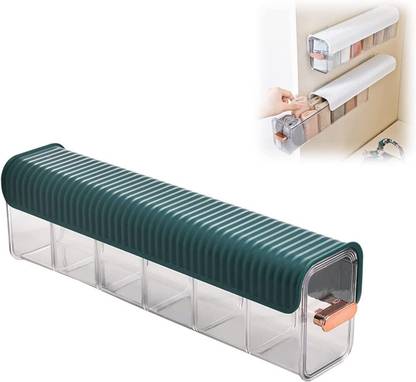 VATTU 6 Compartments Plastic Drawer Underwear Organizer Divider, Wall Mount 6 Cell Drawer Storage Boxes
