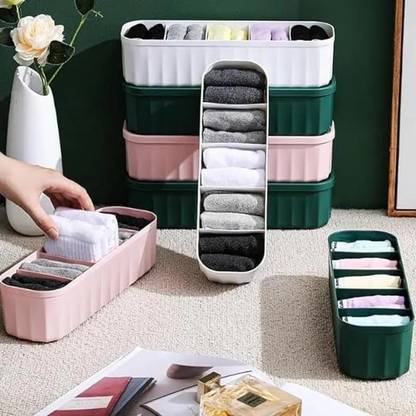 Dipzon villa 4 PC Storage Socks Tray for Wardrobe,Undergarment Cosmetic Makeup Rack Organizer Drawer Divider