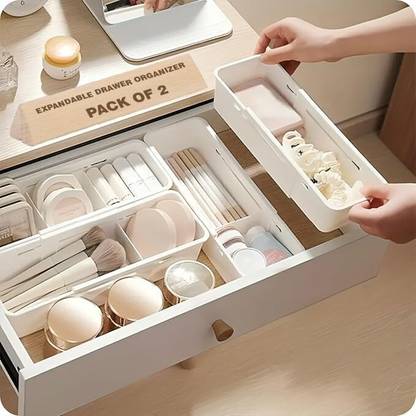 FORWAY (Pack Of 02) Multifunctional Underwear And Socks Storage Box Drawer Divider