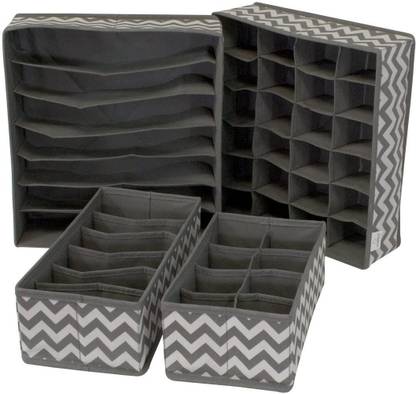ELITEHOME 4 Pcs Closet Drawer Organizer, Multi-Purpose Storage Box for Accessories Closet Divider