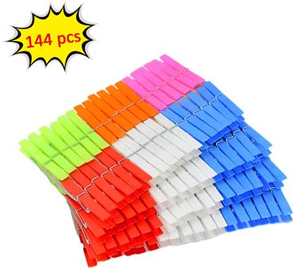 DeoDap Multi Purpose Plastic Clothes Clips for Cloth Drying Clips (set of 144Pc) Plastic Cloth Clips