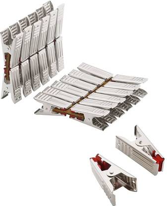 Anne-kee 24 PCs Cloth Clips Pegs Pins Clothes Clip Strong Rust Free Cloths Drying Hanger Stainless Steel Cloth Clips