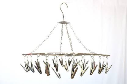 Anne-kee 20 Cloth Clip Cloths Hanger Hook Peg Hanger Clothes Drying Stand Hanger Stainless Steel Cloth Clips