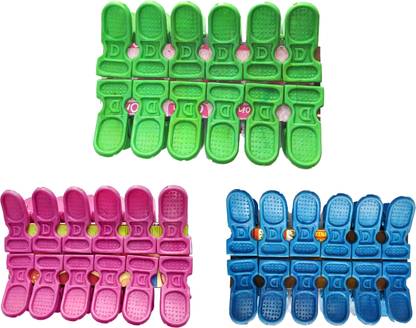 VarietyZone Variety Zone Plastic Cloth Handing Clips Set Pack of 36Pcs Pink Blue Green Plastic Cloth Clips
