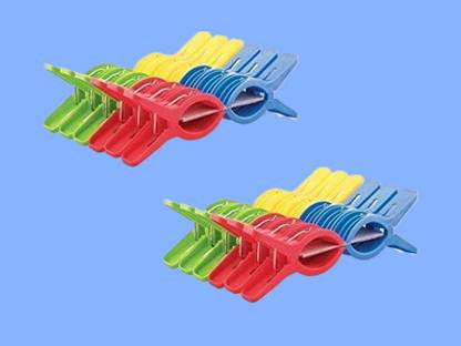 BZILO Pack of 24 Clothes Clips Plastic Cloth Hanging Clips Set F_22 Plastic Cloth Clips