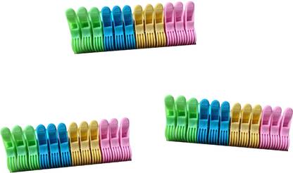 Smiling Cart Multipurpose Heavy Duty Large, Drying Clothes Pegs Yellow (Set of 36) Plastic Cloth Clips