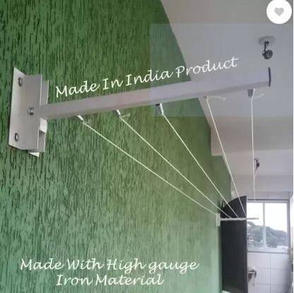 Roborich Steel Wall Cloth Dryer Stand 5T-WHITE-WALL-MOUNT-B0027