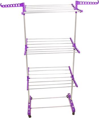 Unizone Steel, Aluminium, Plastic Floor Cloth Dryer Stand - 12 Month Warranty - DV3S Floor Cloth Dryer Stand JB N00010 - 50