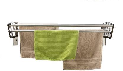 PARASNATH Steel Wall Cloth Dryer Stand Wall Stainless Steel Clothes Drying Stand -7 Pipes 2.5 Feet/ 30 Inch