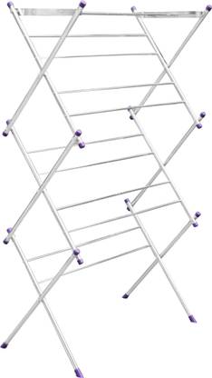 Flipkart SmartBuy Aluminium, Plastic, Steel Floor Cloth Dryer Stand Unique Large Folding Clothes Drying