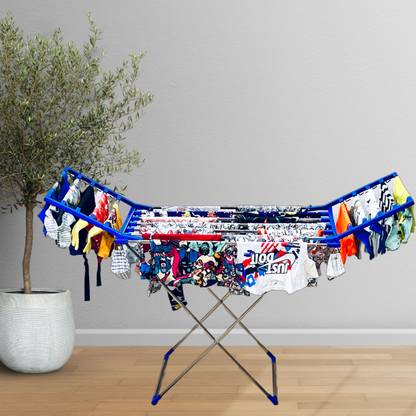 Flipkart SmartBuy Steel, Plastic Floor Cloth Dryer Stand Stainless Steel and Foldable Luxury Square Stand