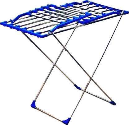 Flipkart SmartBuy Steel, Plastic Floor Cloth Dryer Stand Movable Luxury Stainless Steel Cloth Square Stand