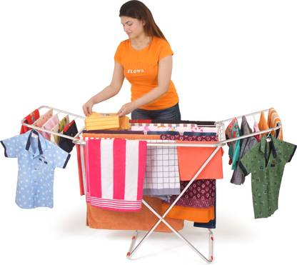 LIMETRO STEEL Steel Floor Cloth Dryer Stand Stainless Steel Foldable Cloth Stand for Drying Clothes