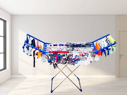 FAVOUR Steel, Plastic Floor Cloth Dryer Stand Attractive Pure Stainless Steel Movable & Foldable Palang Rack V-138