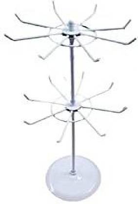 Loop Steel Floor Cloth Dryer Stand 2 Tiers Layers Metal Rotating Display Stand White