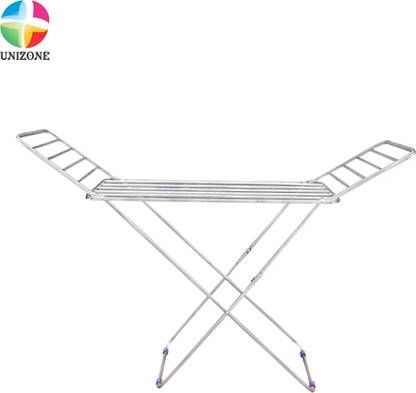 Unizone Steel, Plastic, Aluminium Floor Cloth Dryer Stand Palang Foldable 12 Month Warranty
