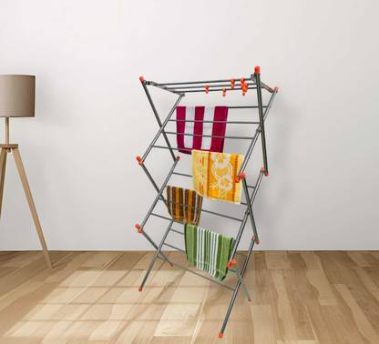Bluevista Steel Floor Cloth Dryer Stand Zig-Zag 4ft small heavy foldable rustproof space saver pre assembled easy to use