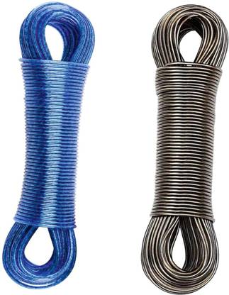 Garysee Heavy Duty Wet Cloth Laundry Rope PVC Coated Metal Cloth Drying Wire - G02 Steel, Plastic Retractable Clothesline