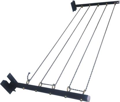 DRYILLA cloth drying stand, Cloth hanger , Clothesline Black 100 feet Rope Iron Retractable Clothesline