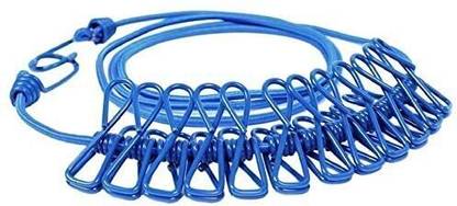 TRENDBIT 12 Clips & 2 Hooks Portable Outdoor Clothesline Rope Nylon, Plastic, Stainless Steel Retractable Clothesline