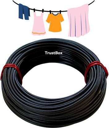 trustbox Rope Wire for Cloth Drying & Hanging Clothes-Heavy Gauge-No Sagging-Rust Proof Iron Clothesline